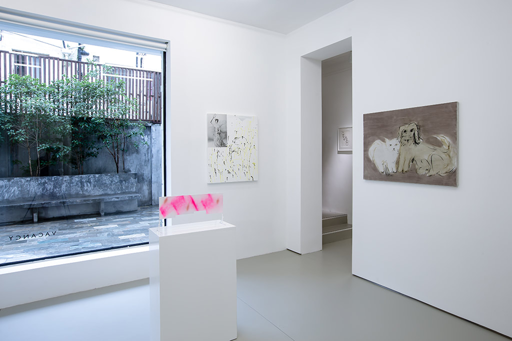 Installation view of Condo Shanghai at Gallery Vacancy with works by Shimon Minamikawa and Yu Nishimura.