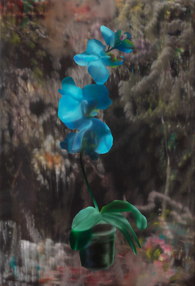 Rute Merk, Study of Blue Mystique I, 2020, oil on canvas, 85 x 58 cm, 33 1/2 x 22 7/8 in.