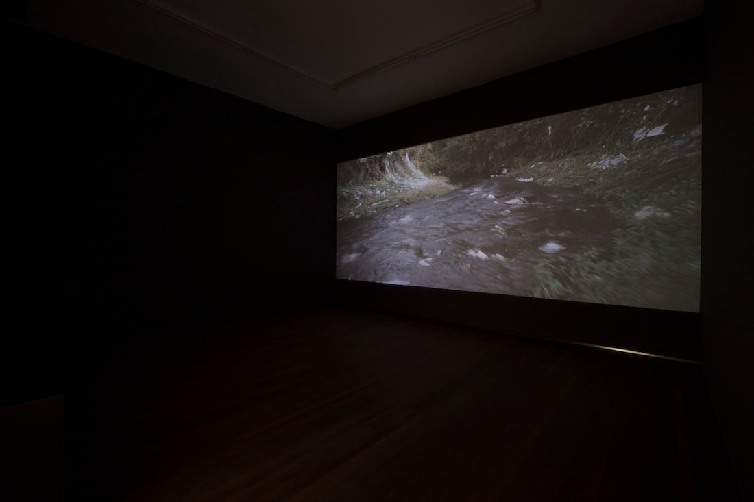 Gallery Vacancy installation view of Los Carpinteros' film 